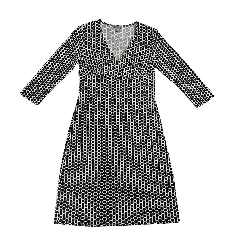 ANN TAYLOR petites women’s midi dress black knit sz 6P ✨